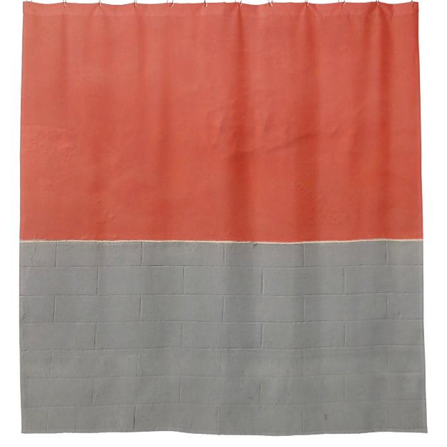 Graue und orangefarbene Wand Duschvorhang (Vorderseite)