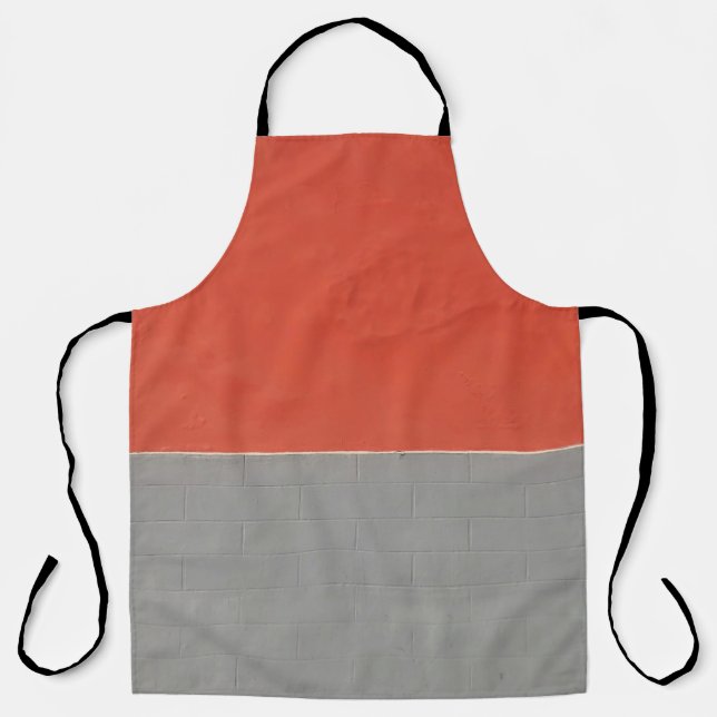 Graue und orangefarbene Wand Schürze (Vorderseite)