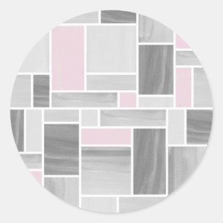 Graue und rosa gestanzte Glaskleber Runder Aufkleber