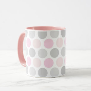 Graue und rosa Tasse mit Punkten Kaffee-Mug