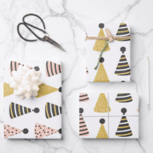 Graue und rosafarbene Birthday Hats