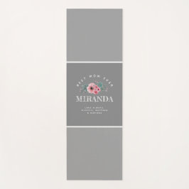 Graue und rosafarbene Monogramm Beste Mama je Pers Yogamatte