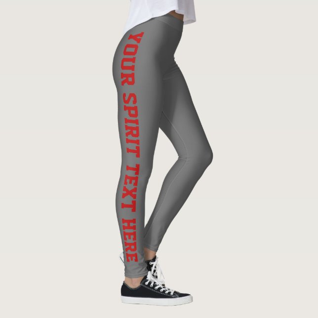 Graue und rote Leggings für den Eigensinn von Schu (Rechts)