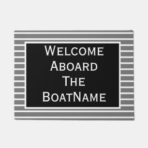 Graue und schwarze Begrüßung an Bord Boot Doorma Fußmatte