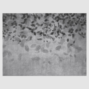 Graue und schwarze Blätter auf Gray Decoupage Seidenpapier