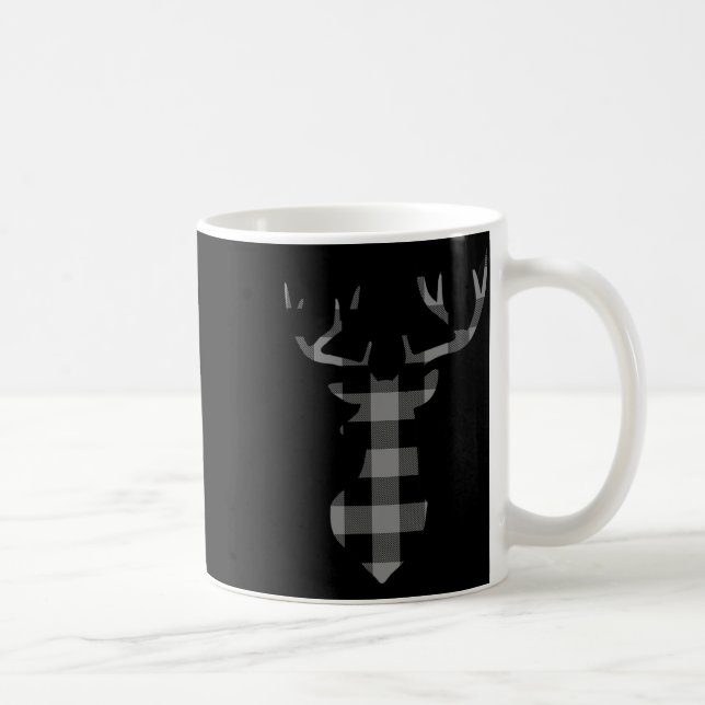 Graue und schwarze Buffalo Karierte Flannel Weihna Kaffeetasse (Rechts)
