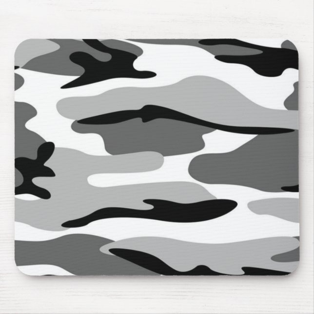 Graue und schwarze Camouflage Mouse Pad Mousepad (Vorne)
