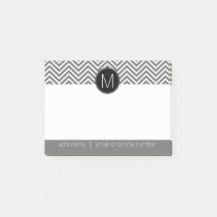 Graue und schwarze Chevronen mit benutzerdefiniert Post-it Klebezettel