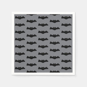 Graue und schwarze Halloween-Fledermäuse Serviette