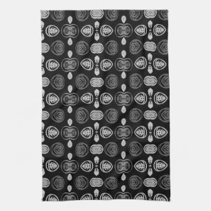 Graue und schwarze Hand Geschirrtuch