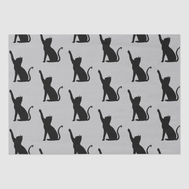 Graue und schwarze Katzen Seidenpapier (Vorderseite)