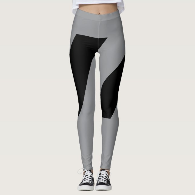 Graue und schwarze Leggings (Vorderseite)