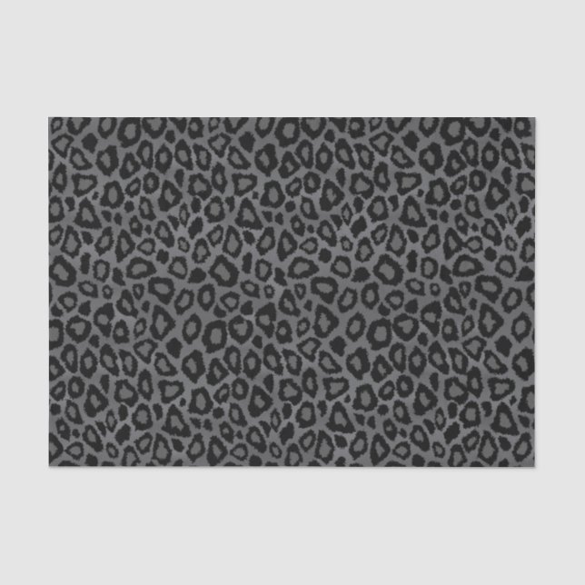 Graue und schwarze Leopardenfarbe Seidenpapier (Vorderseite)