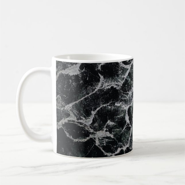 GRAUE UND SCHWARZE MALEREI KAFFEETASSE (Links)