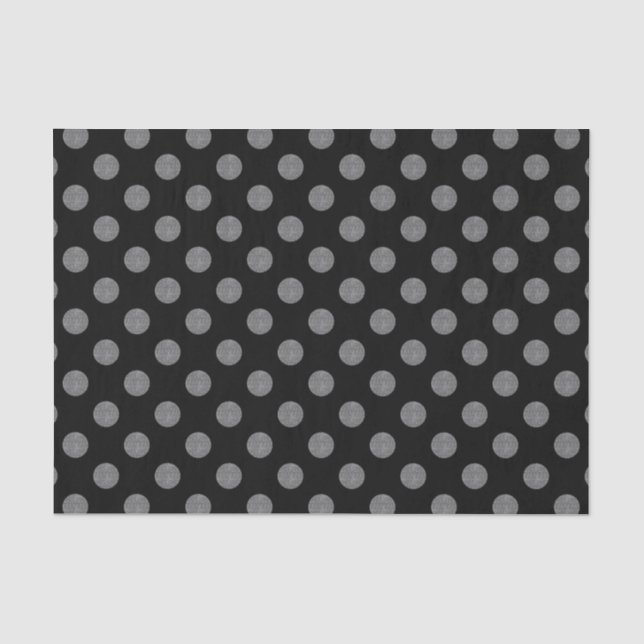 Graue und schwarze Polka-Punkte Seidenpapier (Vorderseite)