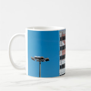 GRAUE UND SCHWARZE POST LATERNE KAFFEETASSE