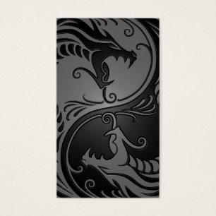 Graue und schwarze Yin Yang Drachen