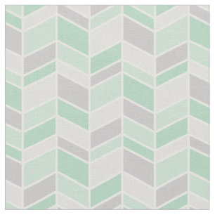 Graue und Seafoam Herringbone Zickzack Stoff