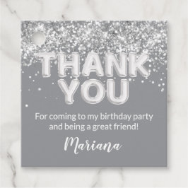 Graue und Silberne Gastgeschenke Geschenkanhänger