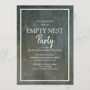 Graue und silberne Textur-Einladung zum Empty Nest Einladung
