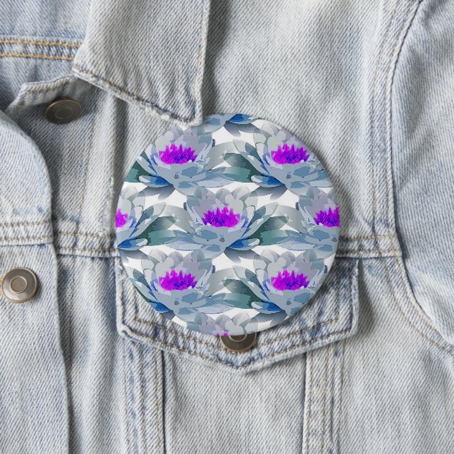 Graue und violette Blumenmuster Button (Beispiel)