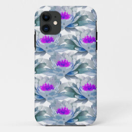 Graue und violette Blumenmuster Case-Mate iPhone Hülle