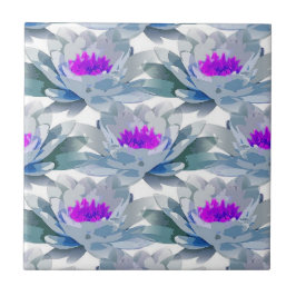 Graue und violette Blumenmuster Fliese