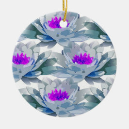 Graue und violette Blumenmuster Keramik Ornament