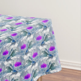 Graue und violette Blumenmuster Tischdecke