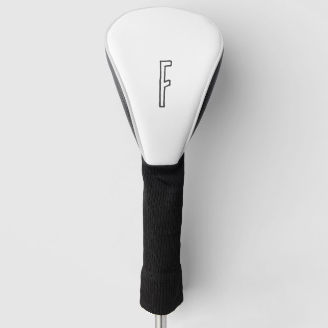 Graue und weiße Anfangsbuchstaben Mit Monogramm Sc Golf Headcover (Vorderseite)