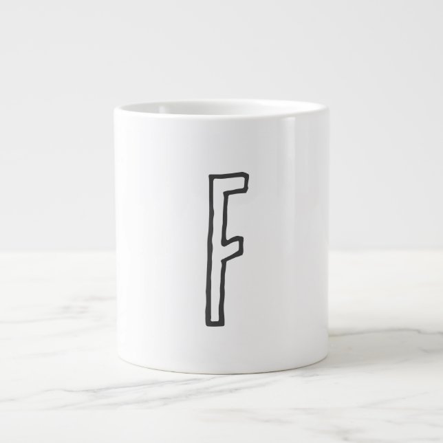 Graue und weiße Anfangsbuchstaben Mit Monogramm Sc Jumbo-Tasse (Vorderseite)