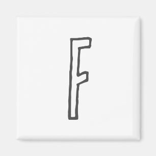 Graue und weiße Anfangsbuchstaben Mit Monogramm Sc Magnet