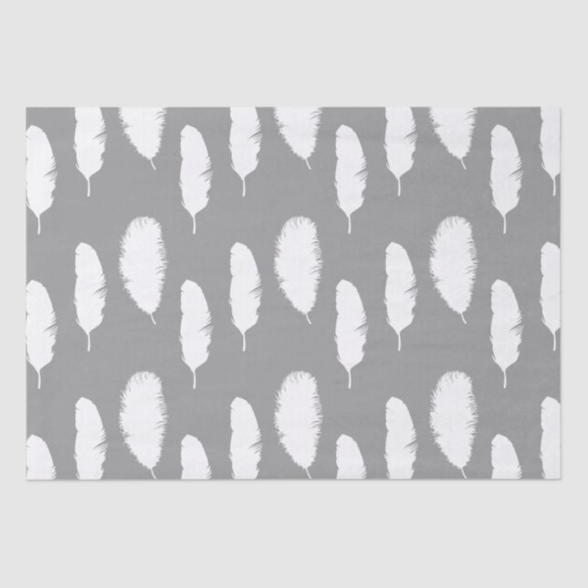 Graue und weiße Federn Seidenpapier (Vorderseite)