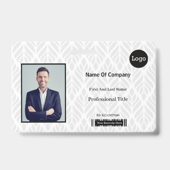 Graue und weiße Foto-ID Ausweis (Vorderseite)