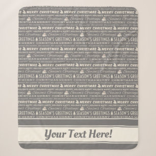 Graue und weiße frohe Weihnachts Retro Typografie Sherpadecke