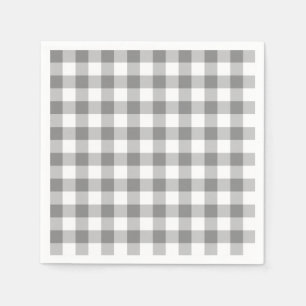 Graue und weiße Gingham-Karo-Muster Serviette