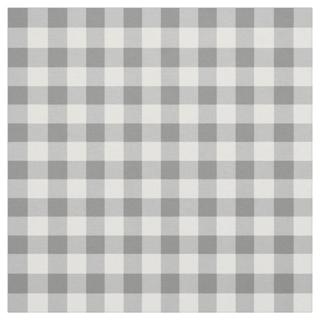 Graue und weiße Gingham-Karo-Muster Stoff (Muster)