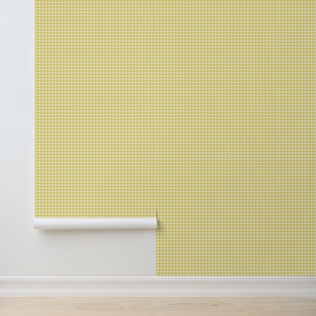 Graue und weiße Gingham-Karos Kariert Tapete (Anwendung)