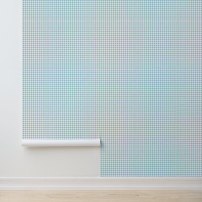 Graue und weiße Gingham-Karos Kariert Tapete (Anwendung)