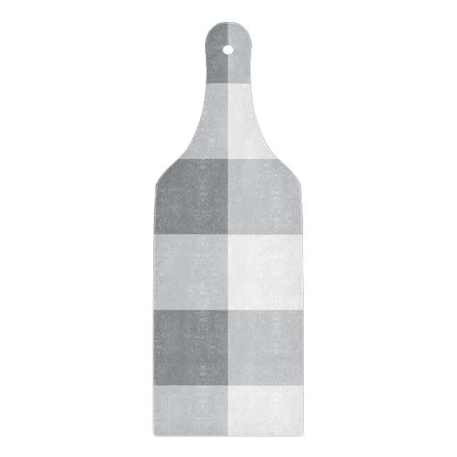Graue und weiße Gingham-Muster Schneidebrett (Vorderseite)