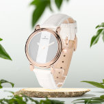 Graue und weiße Initialen personalisiert eWatch Armbanduhr<br><div class="desc">Graue und weiße Armbanduhr Geschenk für sie</div>
