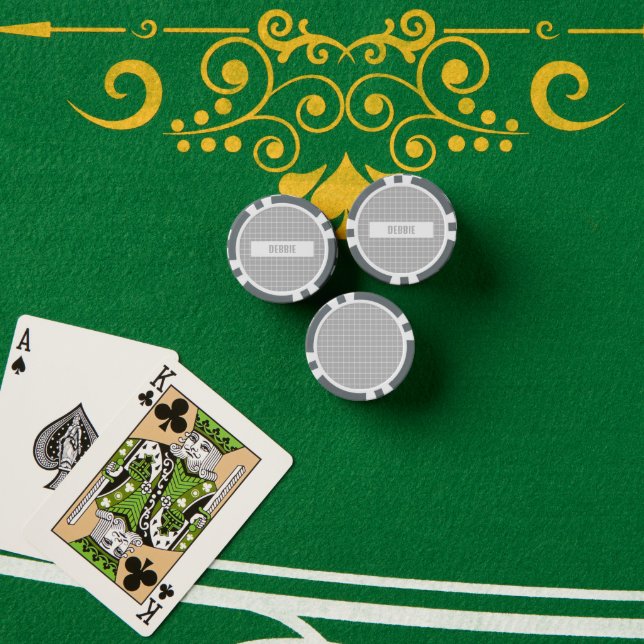 Graue und weiße Kachelblöcke Pokerchips (Pokertisch (Stapel))