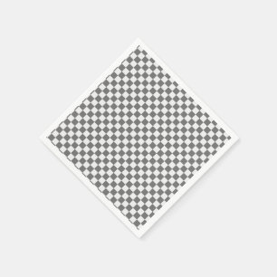 Graue und weiße, karierte Neapel Serviette