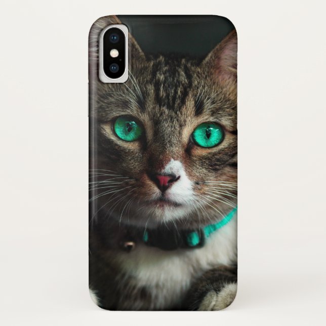 Graue und weiße Katze mit blauen Augen und Matchin Case-Mate iPhone Hülle (Rückseite)