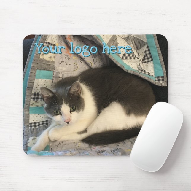 Graue und weiße Katze Mousepad (Mit Mouse)