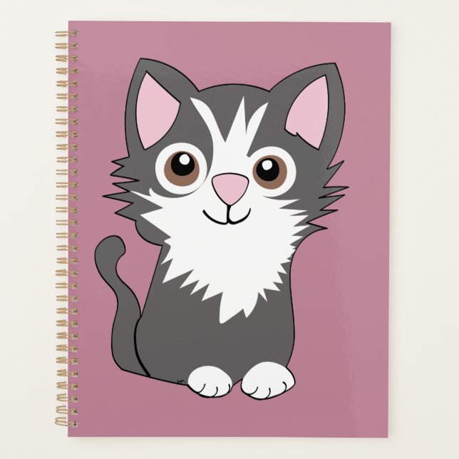 Graue und weiße Katze Planer (Vorderseite)