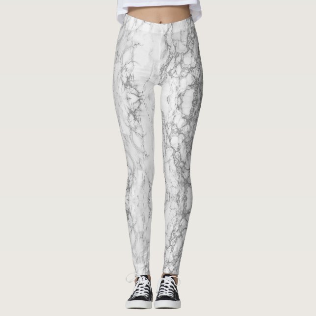 Graue und weiße Leggings (Vorderseite)