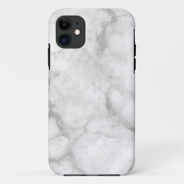 Graue und weiße Marmor iPhone Case (Rückseite)