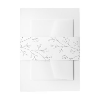 Graue und weiße Minimalistische Hochzeit Einladungsbanderole