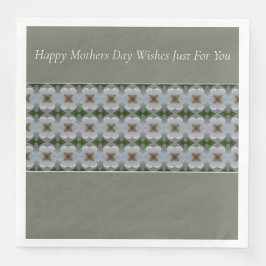 Graue und weiße, moderne Blumen Serviette